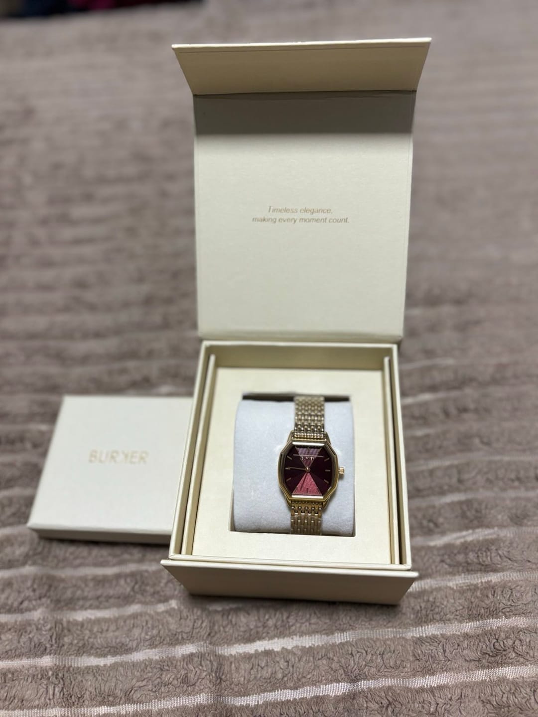 Customer photo review of Julia Gold Burgundy