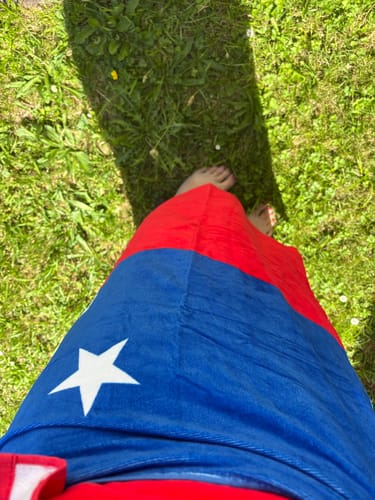 Customer photo review of Samoa beach towel
