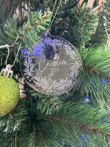 Customer photo review of Pine Frosted Christmas Bauble