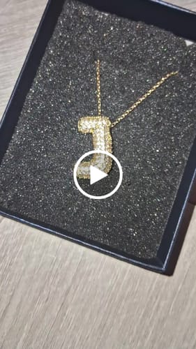 Customer video review of Pavé Bubble Initial Necklace