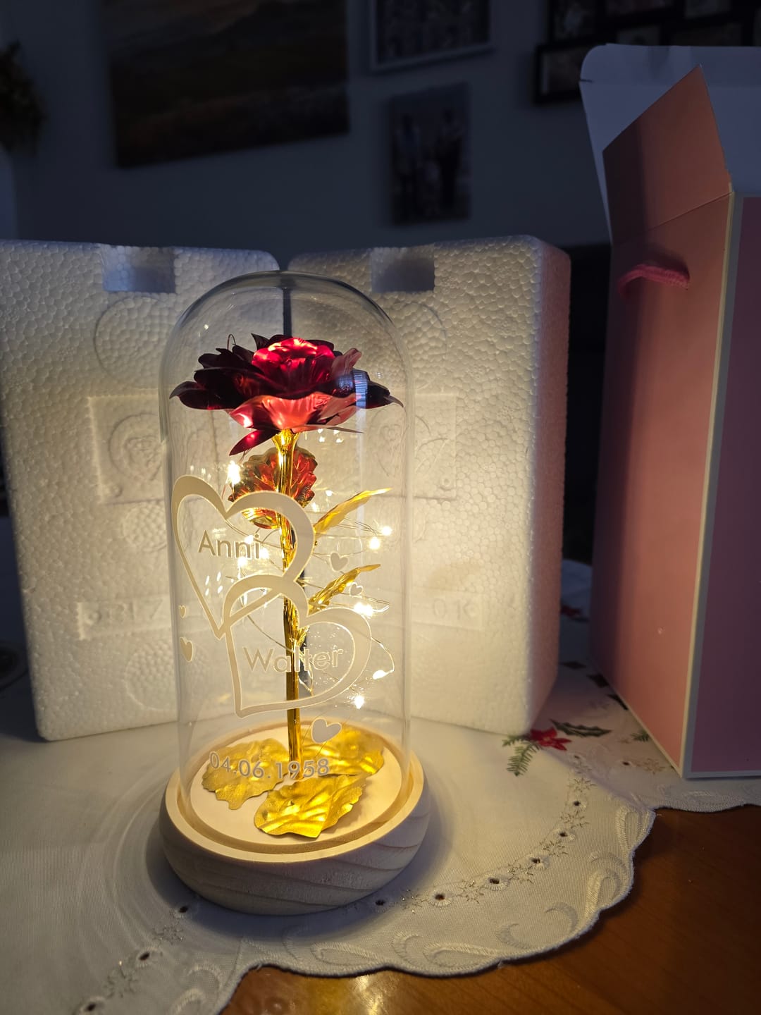Customer photo review of Ich liebe dich - Paar-Goldene Rose