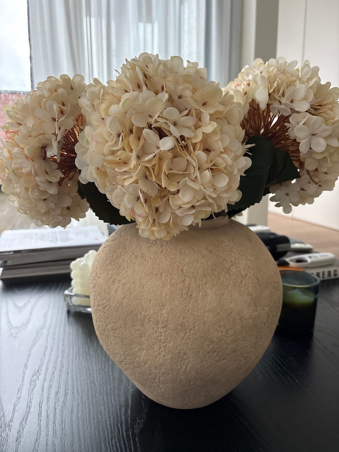 Customer photo review of Grote Zijden Hortensia - Crème