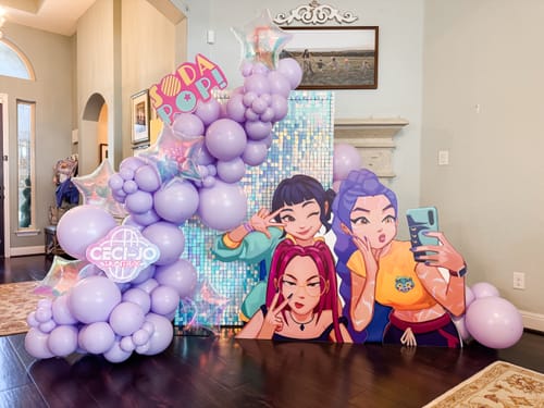 Customer photo review of Rainbow Blue Shimmer Wall Panels – Easy Setup Wedding/Event/Theme Party Decorations
