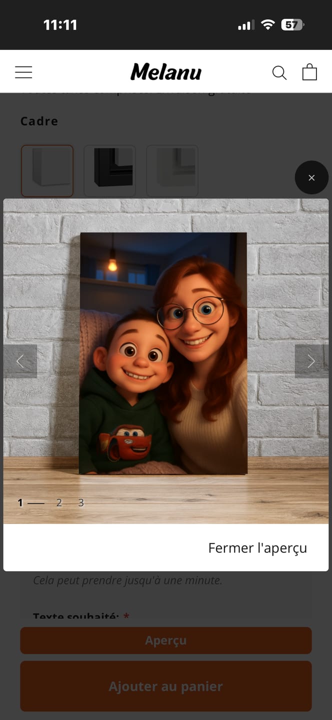 Customer photo review of Toile personnalisée - Portrait Animé