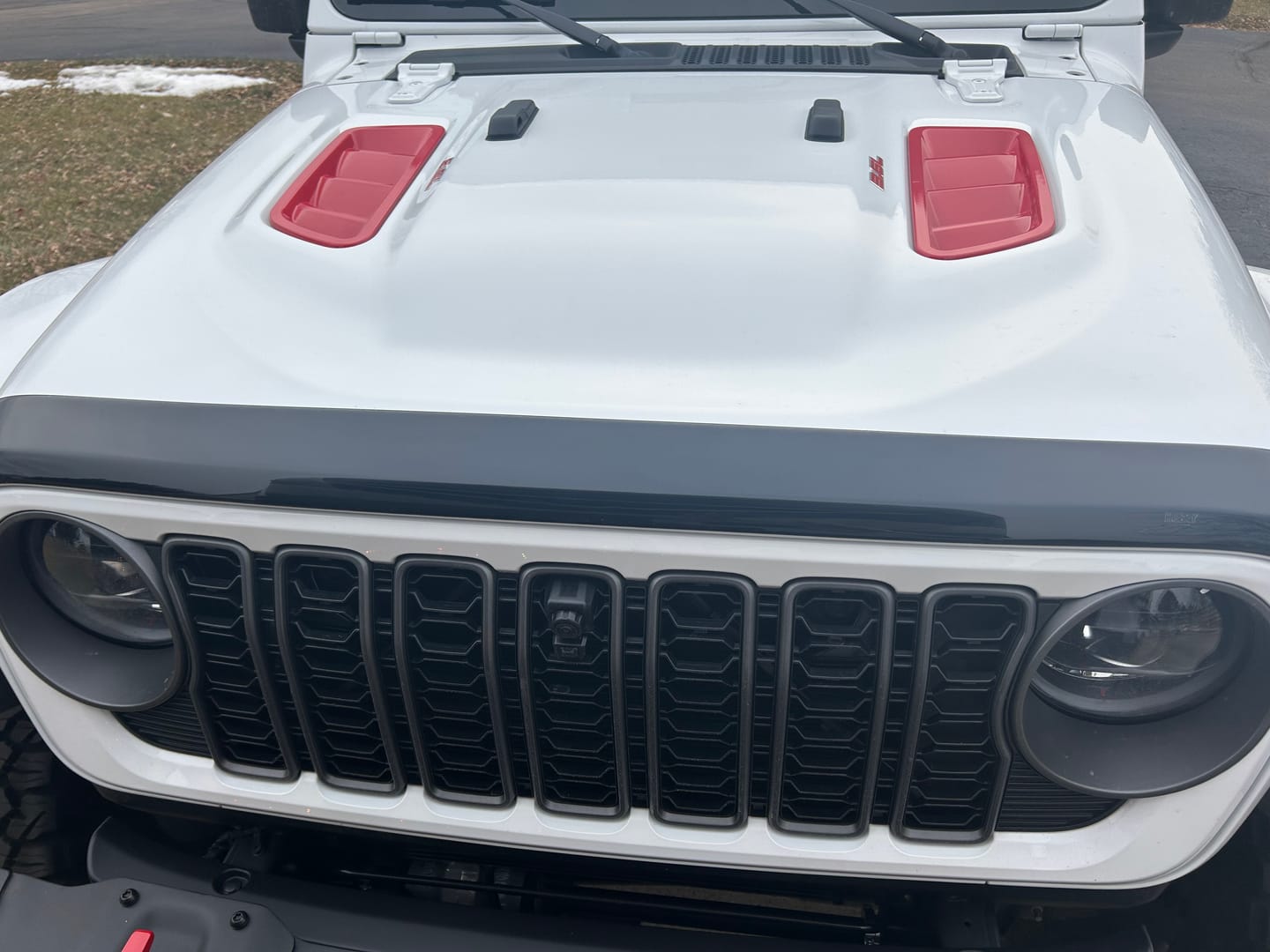 Customer photo review of Hood Vents Color Matched for Jeep JL JT Rubicon