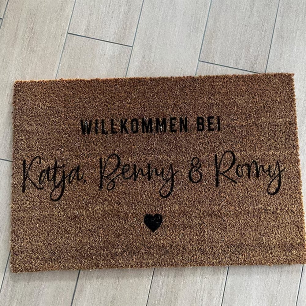 Customer photo review of Fußmatte aus Kokos personalisierbar – Willkommen bei Familienname mit Herz