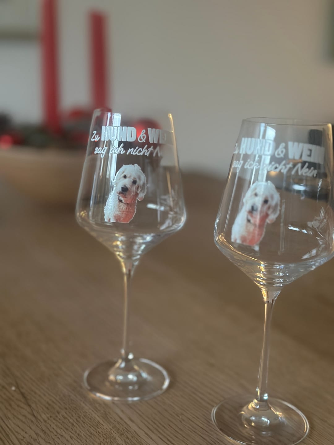 Customer photo review of Zu Hund und Wein sag ich nicht nein - Individuelles Weinglas