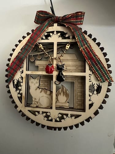 Customer photo review of 3D Christmas Ornaments with Cat Laser Cut Svg File