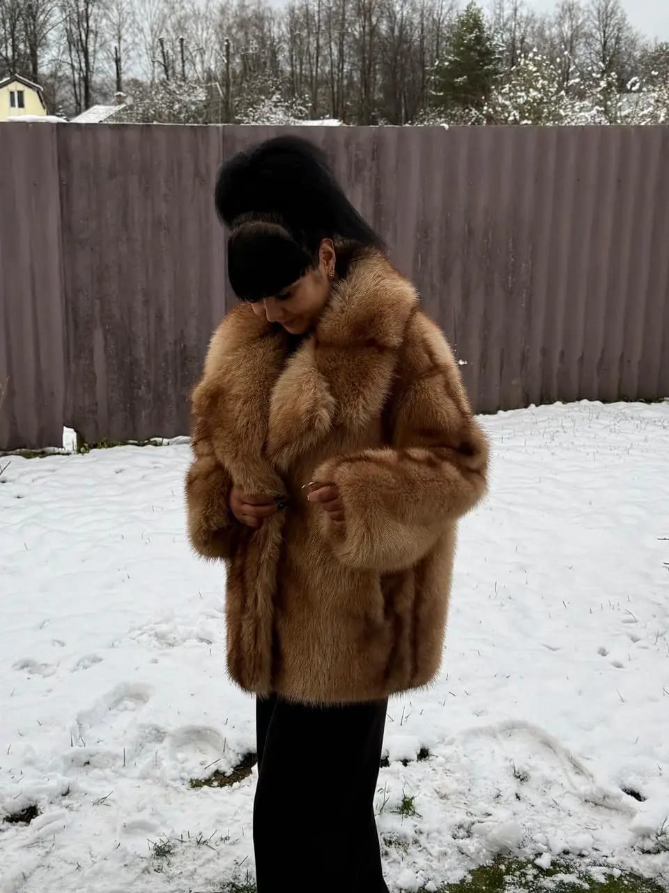 Customer photo review of Fiona Faux Fur Coat