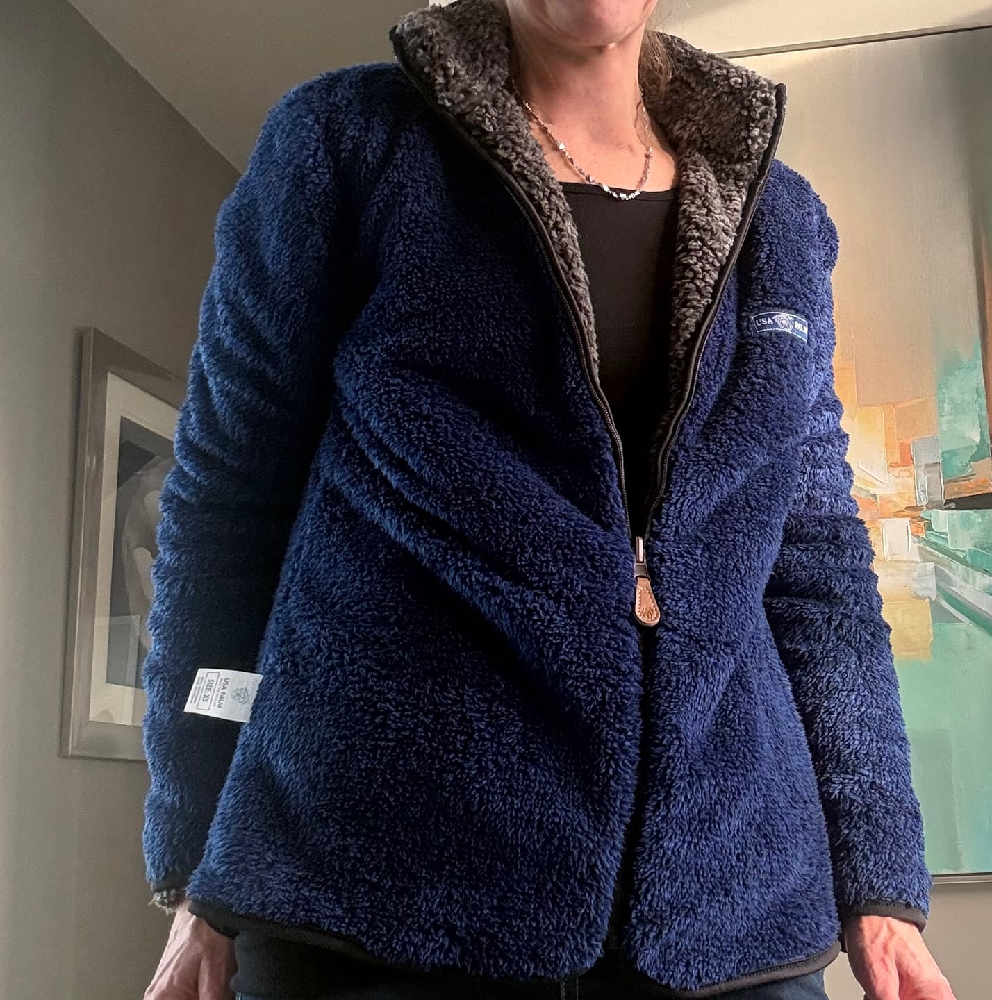 Customer photo review of Reversible Double Sherpa Full Zip
