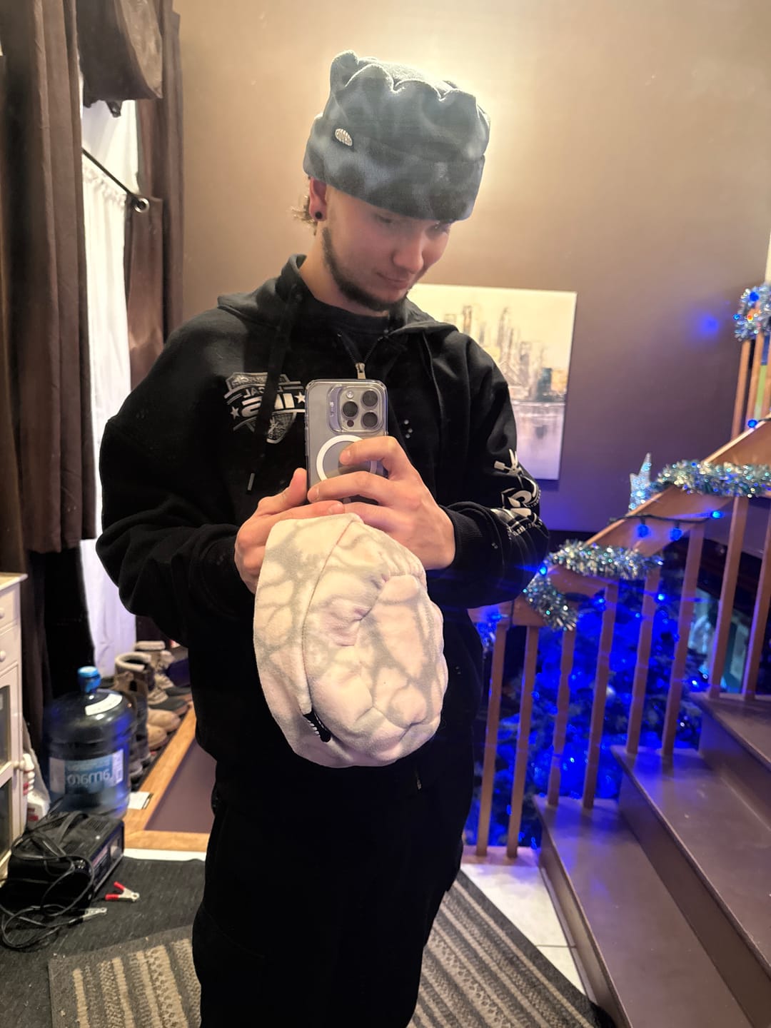 Customer photo review of Vintage Flame Beanie - Blue