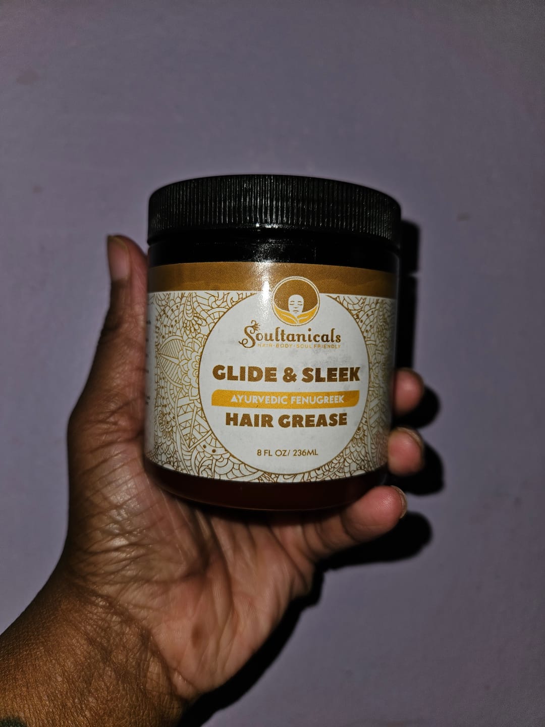 Customer photo review of Glide & Sleek, Ayurvedic Fenugreek Hair Grease