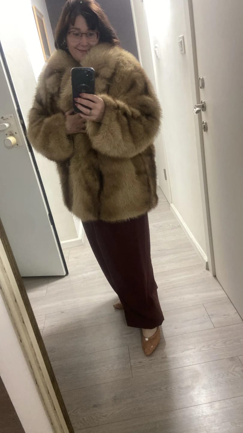 Customer photo review of Fiona Faux Fur Coat