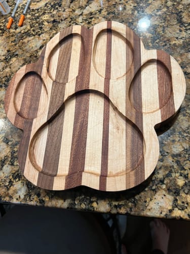 Customer photo review of Dog Paw Print Tray / Inlay Acrylic Router Template