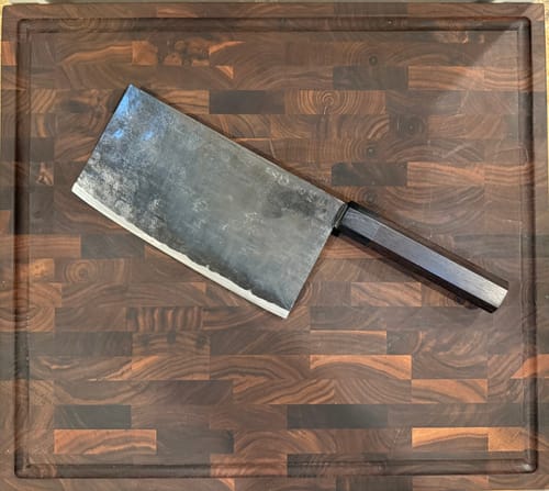 Customer photo review of Takeda Stainless Aogami Super Chinese Cleaver 200mm (7.9")
