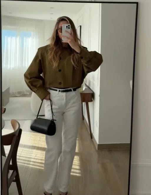 Customer photo review of Celia High Collar Short Jacket