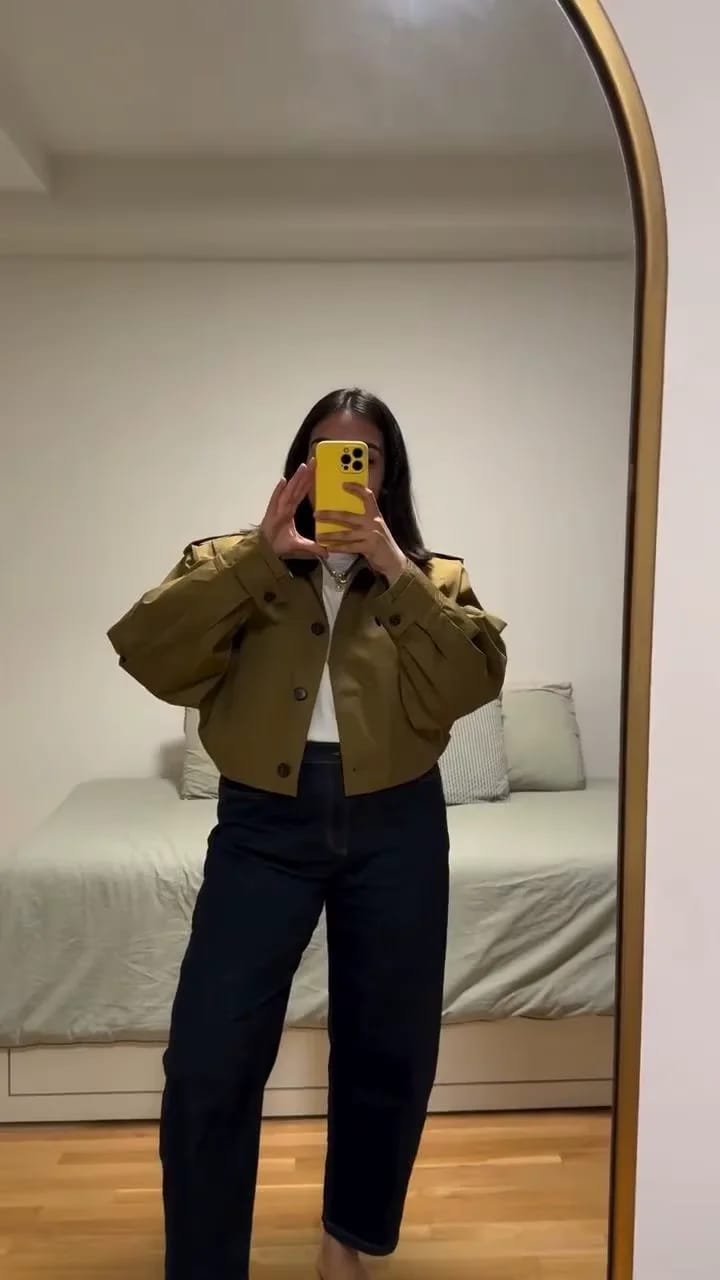 Customer photo review of Celia High Collar Short Jacket