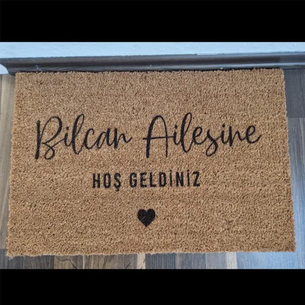 Customer photo review of Fußmatte aus Kokos personalisierbar – Willkommen bei Familienname mit Herz