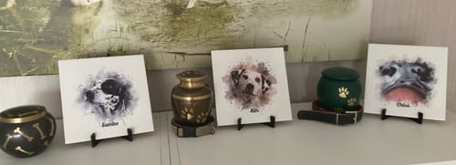 Customer photo review of Aquarel Portret op Tegel - Upload je eigen foto