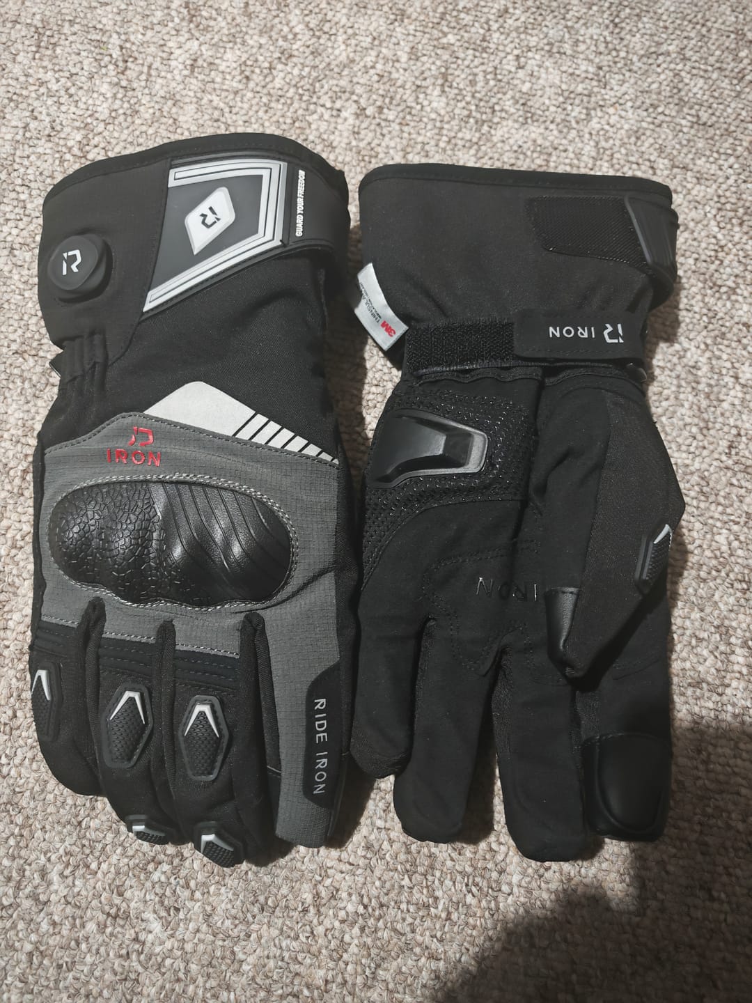 Customer photo review of RIDEIRON Winter Waterproof Rechargeable Smart Heated Motorcycle Gloves | MG7501H