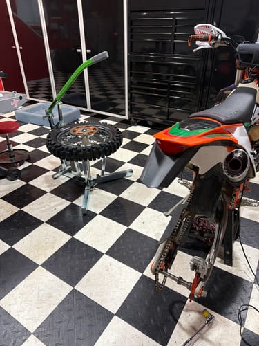 Customer photo review of Rabaconda Dirt Bike Tire Changer