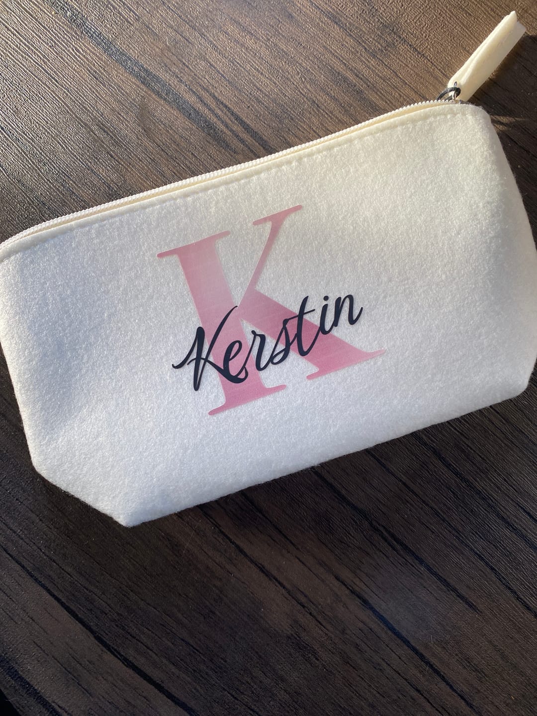 Customer photo review of Initiale - Individuelle Kosmetiktasche Filz