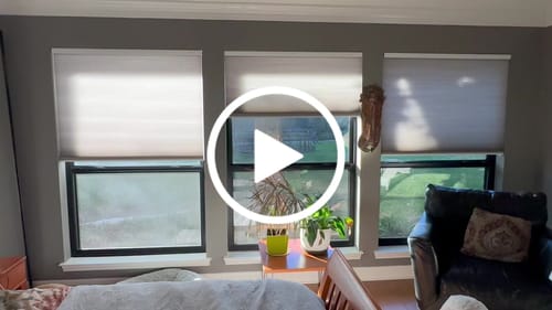 Customer video review of SmartWings Motorized Light Filtering Cellular Shades Nowa