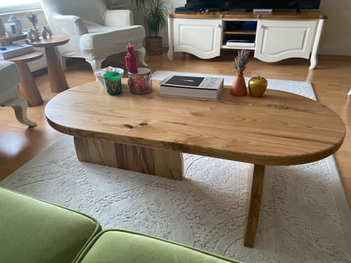 Customer photo review of Ahşap Orta Sehpa - Japandi Stili Kestane Bohem Sehpa