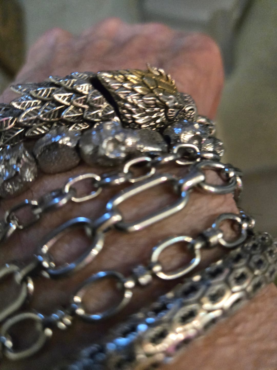 Customer photo review of JÖRMUNGANDR - The World Serpent Bracelet | Handcrafted Stainless Steel Viking Jewelry