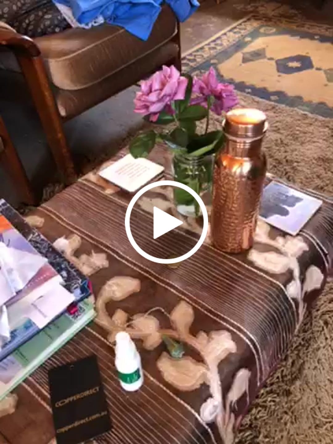 Customer video review of Hammered Pure Copper Water Bottle