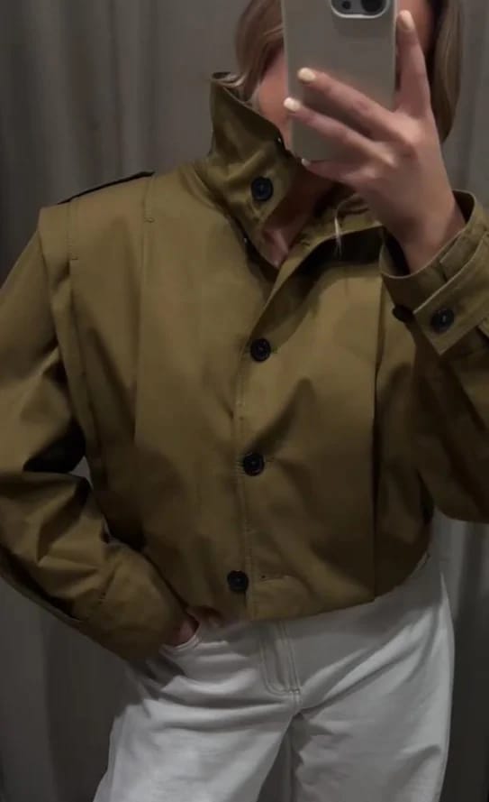 Customer photo review of Celia High Collar Short Jacket