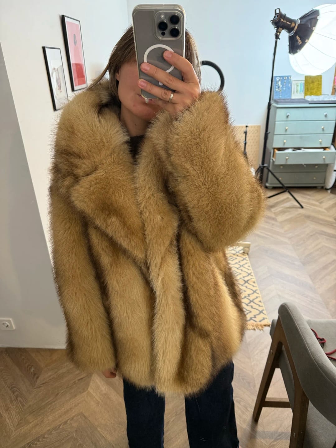 Customer photo review of Fiona Faux Fur Coat
