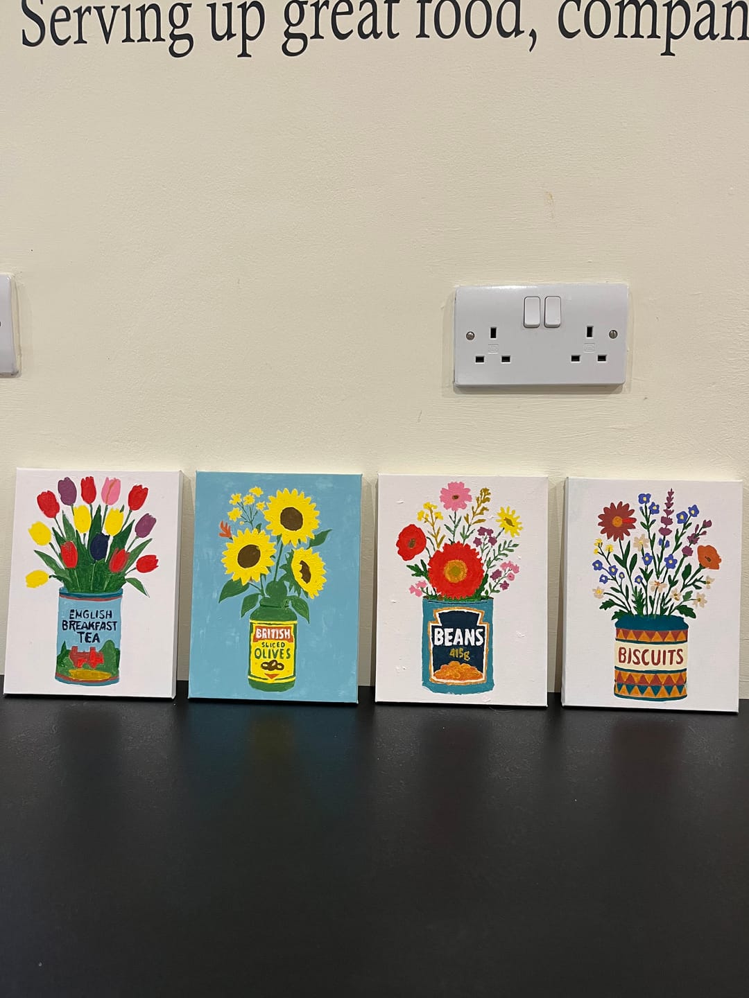 Customer photo review of 6 Mini Paintings - Flowers in Cans Set