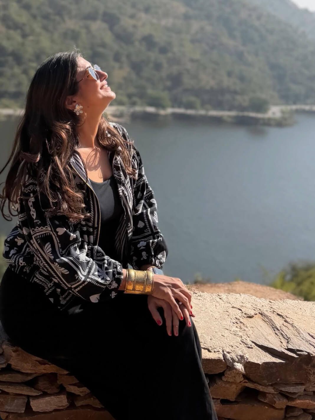 Customer photo review of Tangier Embroidered Twill Bomber Jacket