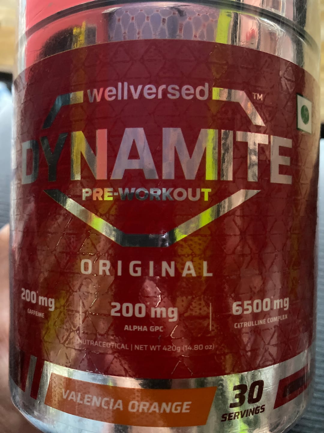 Customer photo review of Dynamite Pre-Workout | Valencia Orange - (420g, 30 Servings)