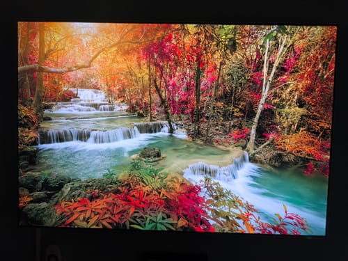 Customer photo review of Canvalight® Leuchtbild | Wald & Wasserfall No. 6 | Querformat