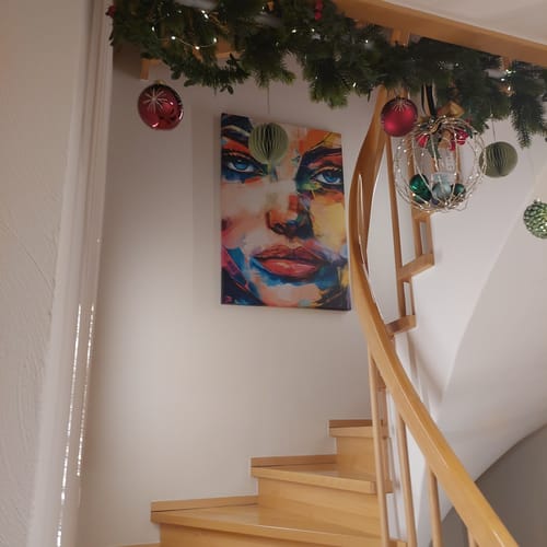 Customer photo review of Leinwandbild | Loretta - Abstrakt Patchwork Art | Hochformat