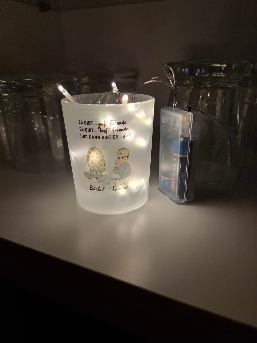 Customer photo review of Herzensmenschen - Personalisiertes Teelicht
