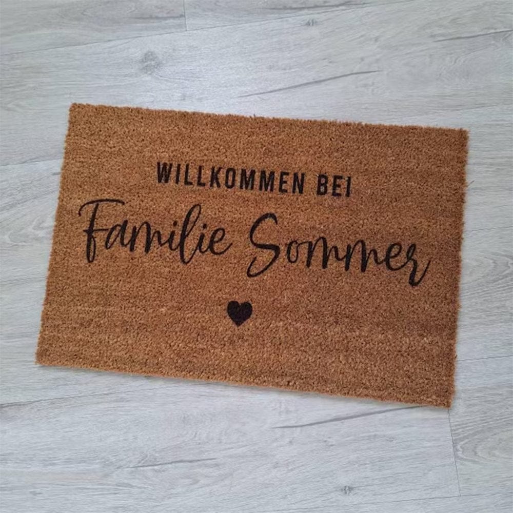 Customer photo review of Fußmatte aus Kokos personalisierbar – Willkommen bei Familienname mit Herz