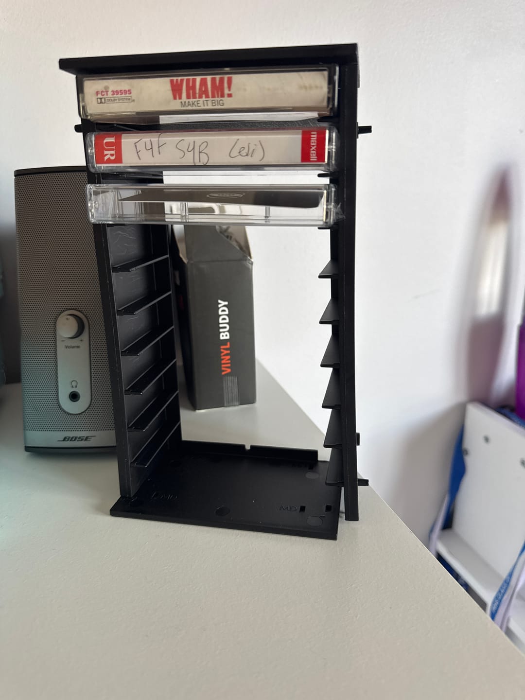 Customer photo review of Modular Cassette Tape Storage Rack for 10 Cassettes