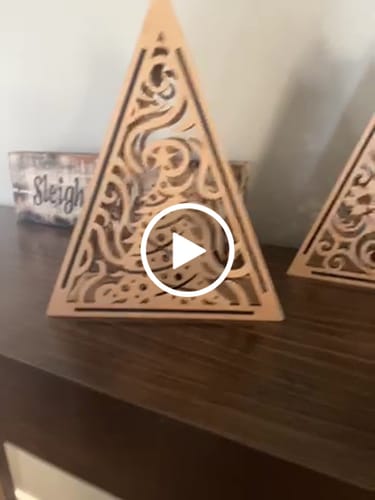 Customer video review of Christmas Santa deer night table lamp 3 bundle laser cut svg file