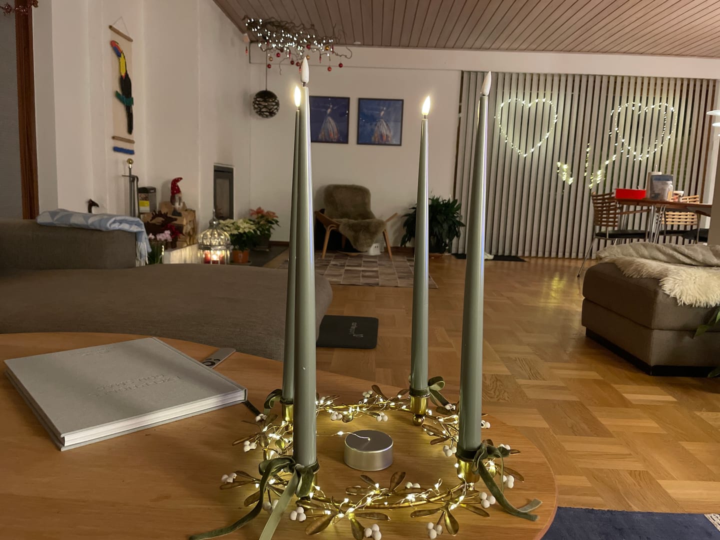 Customer photo review of LED Kertelys med Lak, 2 stk (38 cm) Salvie Grøn