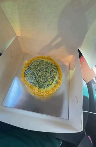 Customer photo review of 20 cm Pre-cut Circle Custom Edible Icing Image