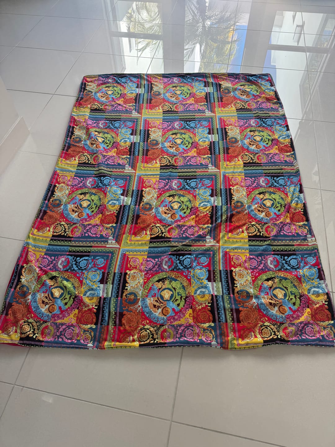 Customer photo review of Multicolour Baroque Crepe Fabric by the Metre