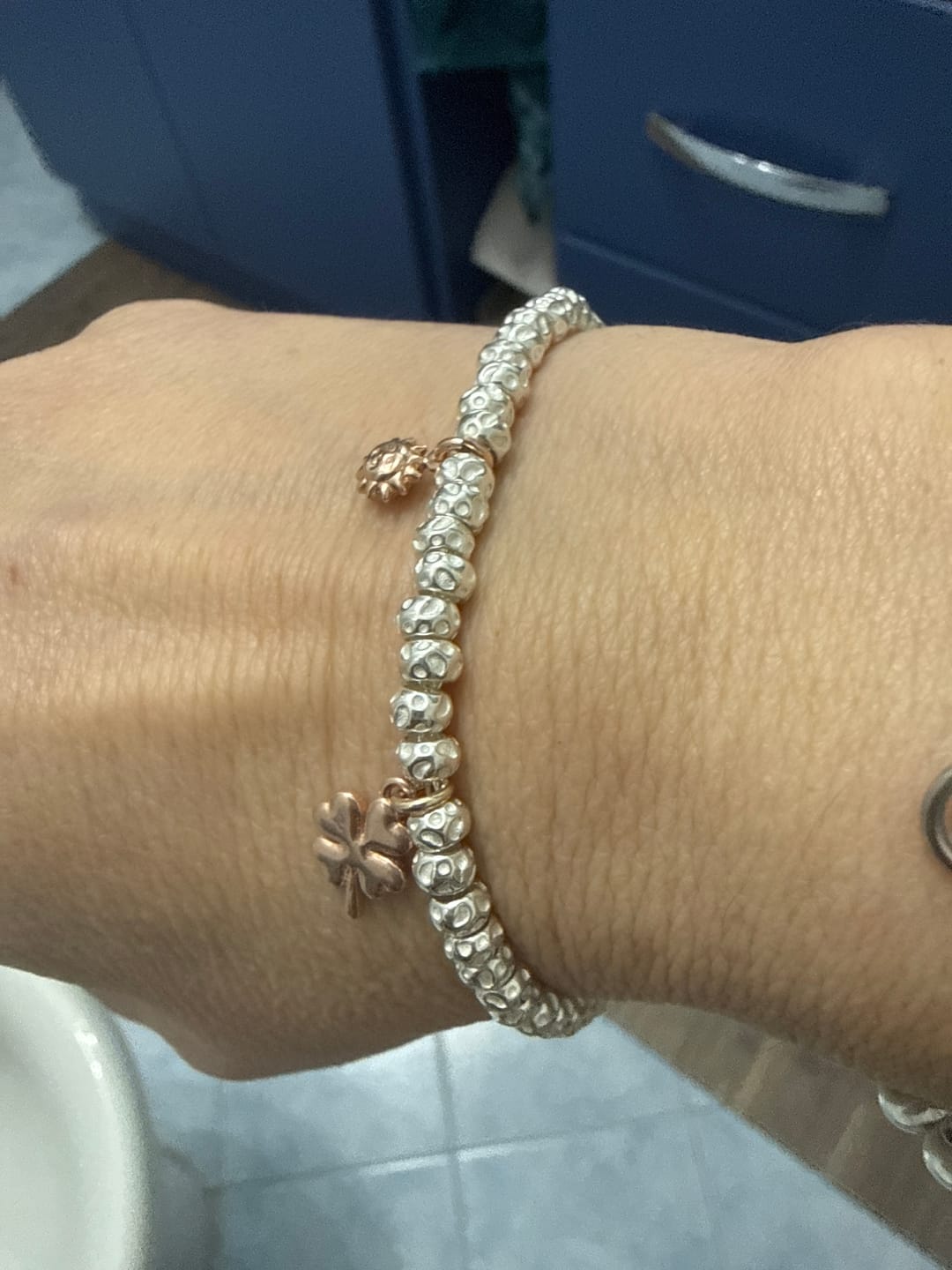 Customer photo review of CREA IL TUO BRACCIALE GRANELLI BOMBATI E TONDEGGIANTI - Argento e Rosa