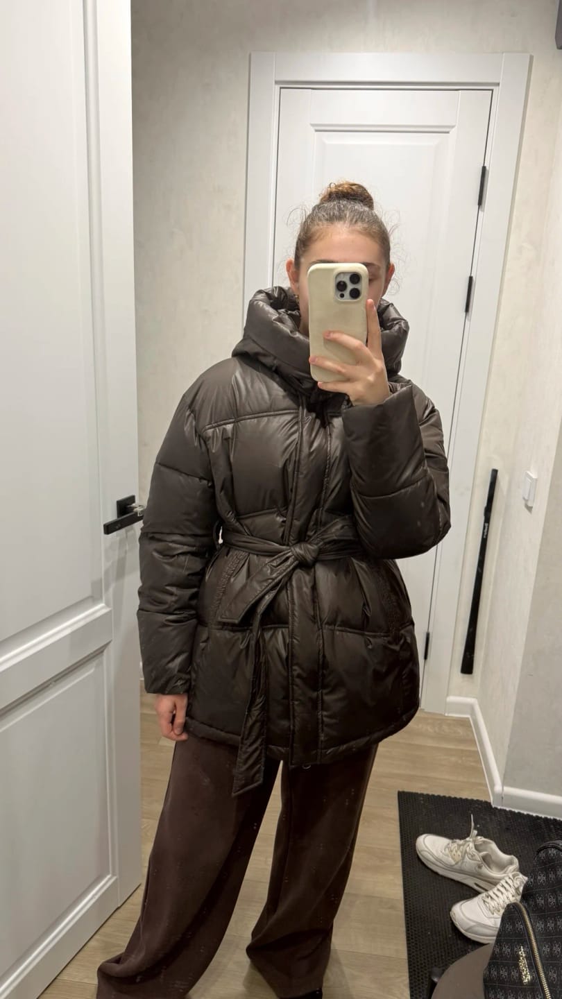 Customer photo review of Lani Lace Up Hooded Coat