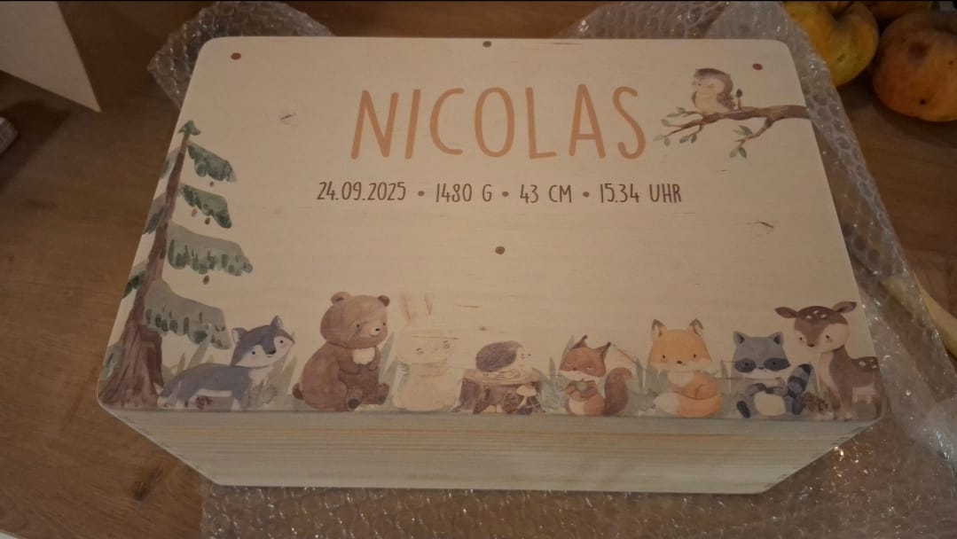 Customer photo review of Erinnerungsbox Baby - Niedliche Waldtiere