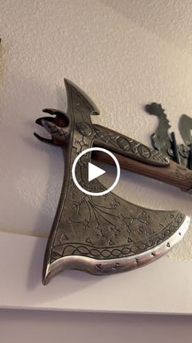 Customer video review of Real Leviathan axe with Glow-in-the-Dark Runes