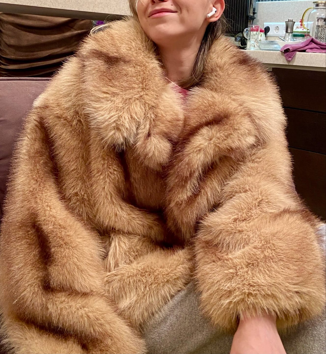 Customer photo review of Fiona Faux Fur Coat