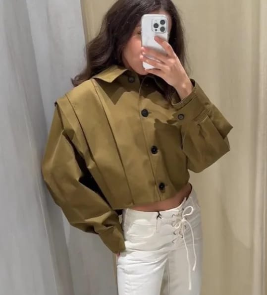 Customer photo review of Celia High Collar Short Jacket